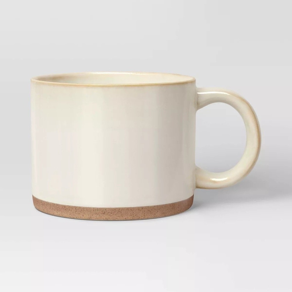 15oz Eugene Ceramic Mug Cream/Brown Rim‎ - Threshold, Target